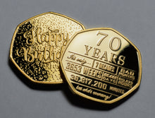 Load image into Gallery viewer, 70th Birthday 'But Who's Counting' - 24ct gold