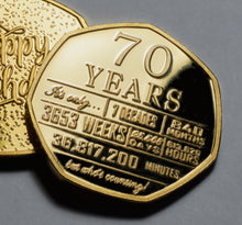 Load image into Gallery viewer, 70th Birthday 'But Who's Counting' - 24ct gold