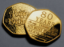 Load image into Gallery viewer, 80th Birthday 'But Who's Counting' - 24ct gold