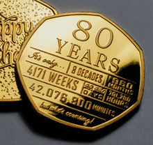 Load image into Gallery viewer, 80th Birthday 'But Who's Counting' - 24ct gold