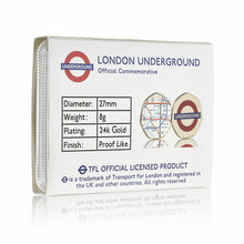 Load image into Gallery viewer, London Underground Official Full Colour Commemorative in Case - 24ct Gold