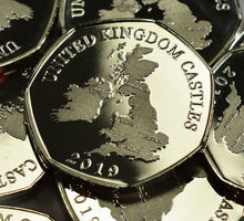 Load image into Gallery viewer, Full Set of 2019 CASTLE SERIES .999 Silver Commemoratives + Hard Presentation 50p Display Case