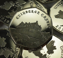 Load image into Gallery viewer, Full Set of 2019 CASTLE SERIES .999 Silver Commemoratives + Hard Presentation 50p Display Case