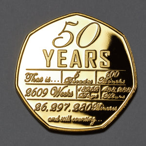 Your 50th Wedding Anniversary - Hours, Minutes etc - 24ct Gold