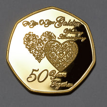 Load image into Gallery viewer, Your 50th Wedding Anniversary - Hours, Minutes etc - 24ct Gold