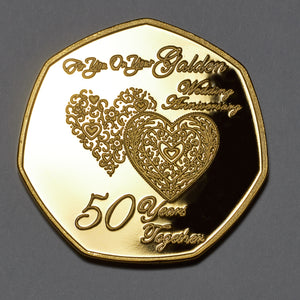 Your 50th Wedding Anniversary - Hours, Minutes etc - 24ct Gold
