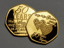 Load image into Gallery viewer, Your 50th Wedding Anniversary - Hours, Minutes etc - 24ct Gold