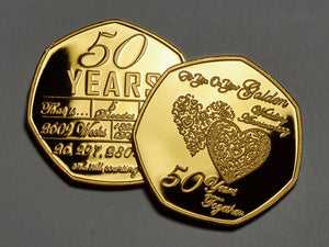 Your 50th Wedding Anniversary - Hours, Minutes etc - 24ct Gold