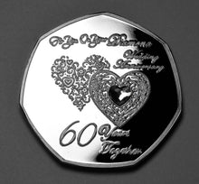 Load image into Gallery viewer, On Your 60th Wedding Anniversary - Silver with Diamante