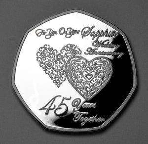 On Your 45th Wedding Anniversary - Silver