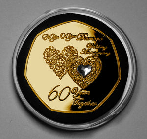 On Your 60th Wedding Anniversary - 24ct Gold with Diamante