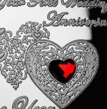 Load image into Gallery viewer, For You On Your First Wedding Anniversary - Silver with Diamante