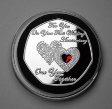 Load image into Gallery viewer, For You On Your First Wedding Anniversary - Silver with Diamante