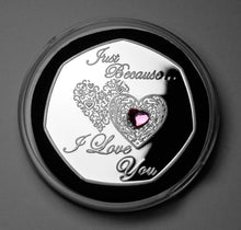 Load image into Gallery viewer, Just Because... I Love You - Silver with Pink Diamante