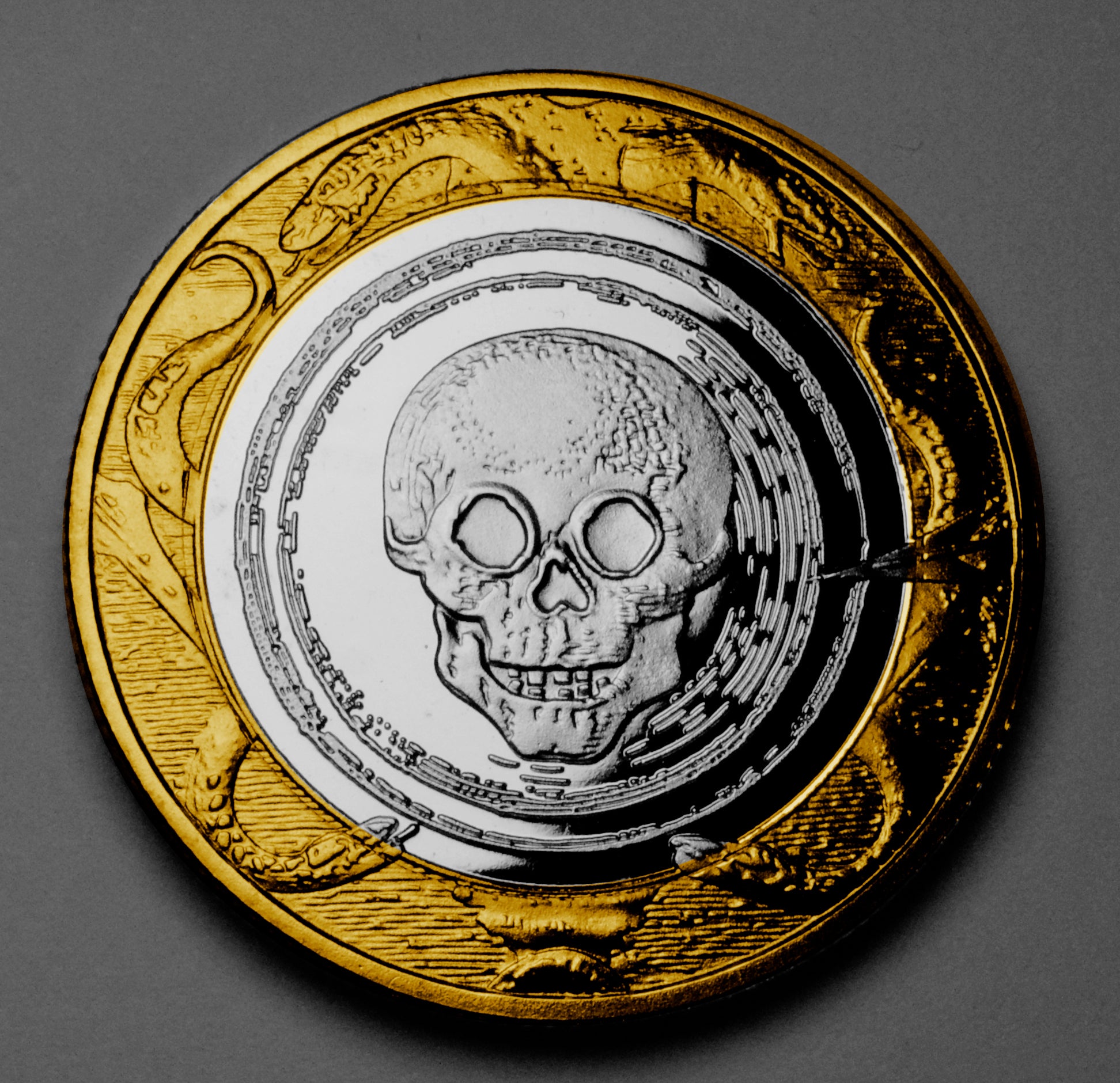 Memento Mori 'MEMORARE NOVISSIMA TUA' - Silver & 24ct Gold