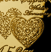 Load image into Gallery viewer, On Our 45th Wedding Anniversary - I Love You - 24ct Gold