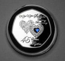 Load image into Gallery viewer, On Your 45th Wedding Anniversary with Sapphire Diamante - Silver