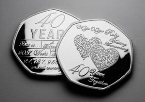 On Your 40th Wedding Anniversary - Silver