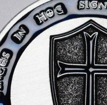 Load image into Gallery viewer, Masonic Knights Templar with Blue Enamel - Antique Nickel Silver