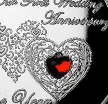 Load image into Gallery viewer, On Our First Wedding Anniversary - Red Diamante - Silver
