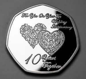 On Your 10th Wedding Anniversary (Days, Hours, Minutes etc) - Silver