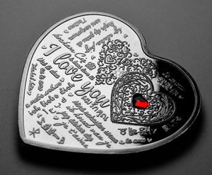 Happy Valentine's Day - Silver Heart with Diamante
