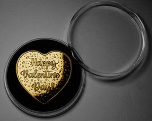 Happy Valentine's Day - 24ct Gold Heart with Diamante
