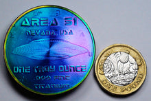 Load image into Gallery viewer, .999 Titanium Round - 1 Troy Ounce (31.1g) - AREA 51, ALIEN -IRIDESCENT