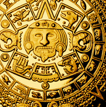 Load image into Gallery viewer, Aztec/Mayan Calendar - 24ct Gold