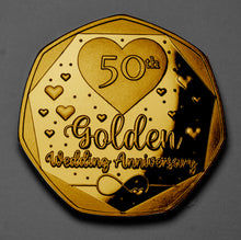 Load image into Gallery viewer, 50th Wedding Anniversary - 24ct Gold