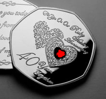 Load image into Gallery viewer, On Our 40th Wedding Anniversary (poem) - Silver with Diamante