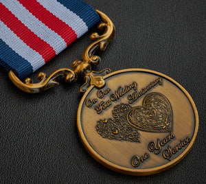 On Our First Wedding Anniversary Medal - Antique Gold