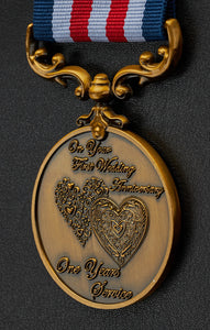 On Your First Wedding Anniversary Medal - Antique Gold