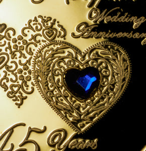 On Your 45th Wedding Anniversary - Diamante gemstone - 24ct Gold