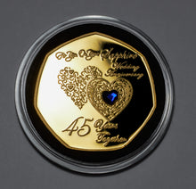 Load image into Gallery viewer, On Your 45th Wedding Anniversary - Diamante gemstone - 24ct Gold