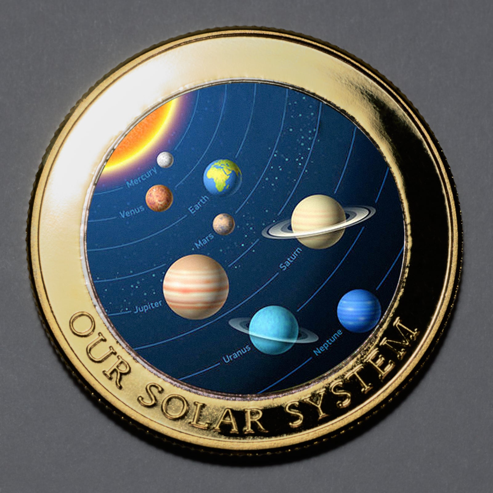 Our Solar System - Dual Metal with Colour – The Commemorative Coin Company
