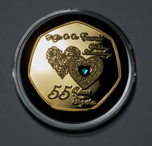 Load image into Gallery viewer, On Our 55th Wedding Anniversary &#39;I Love You&#39; with Gemstone - 24ct Gold