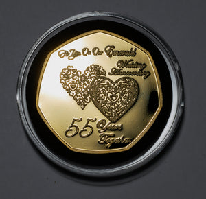 On Our 55th Wedding Anniversary 'I Love You' - 24ct Gold