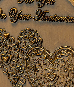 On Your Anniversary Medal - Antique Gold