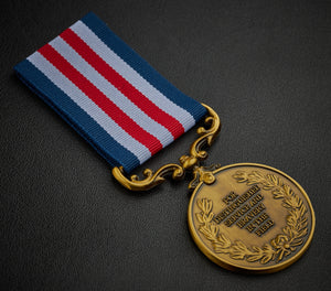 On Our 10th (Titanium) Wedding Anniversary Medal in Case - Antique Gold