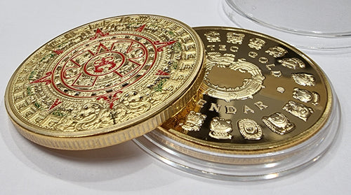 Aztec Calendar 40mm Coin 30g. 24ct Gold