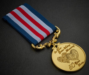 On Your 50th Golden Wedding Anniversary Medal - Polished 24ct Gold