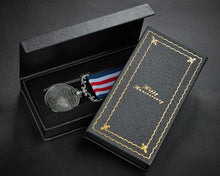 Load image into Gallery viewer, On Our 5th Wooden Wedding Anniversary Medal in Case - Antique Silver