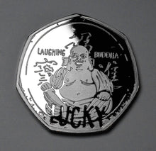 Load image into Gallery viewer, Laughing Buddha Lucky Coin - Silver