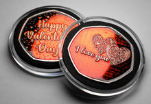 Load image into Gallery viewer, Happy Valentines Day &#39;I Love You&#39; - Silver with Red Enamel