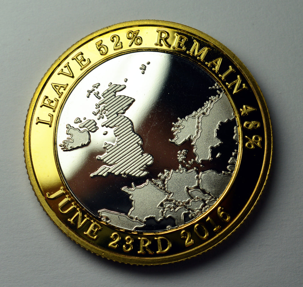 Brexit '52% 48%' - Silver & 24ct Gold