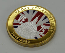 Load image into Gallery viewer, VE DAY 75th Anniversary - Silver &amp; 24ct Gold with Colour
