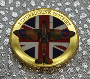 Battle of Britain, Spitfire - Silver & 24ct Gold with Colour