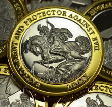Load image into Gallery viewer, St George &amp; The Dragon - Silver &amp; 24ct Gold