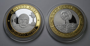 Memento Mori 'Skull, Hourglass & Tulip' - Silver & 24ct Gold